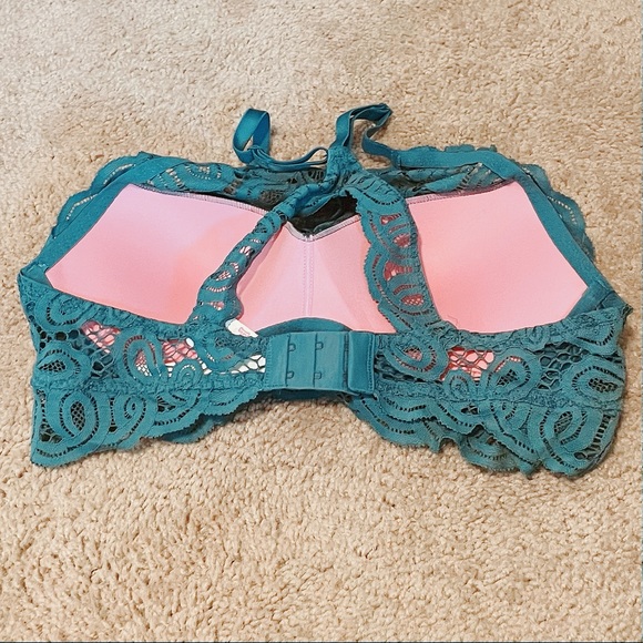 VS Pink Dusty Blue Racerback Bralette, Sz M (NWT) - Picture 2 of 3